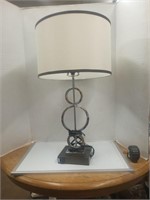 Silver metal lamp with plug in