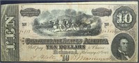 Genuine 1864 CSA $10 note