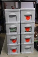 2x, 4 Shelf Plastic Storage Containers