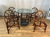 LaCor Glass Top Dining Table w/4 Chair Frames