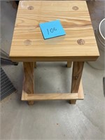 WOODEN BENCH AND STOOL