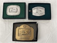3- John Deere Collector Belt Buckles