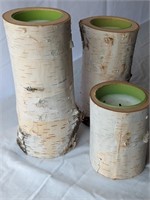 BIRCH LOG CANDLE HOLDERS