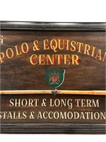 Polo and Equestrian Center Wood Sign, Hand Painted