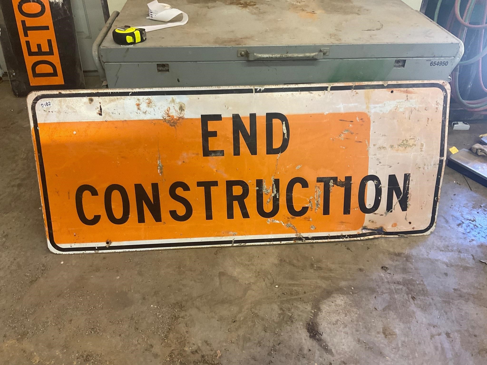End Construction Road Sign