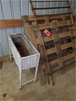 WOOD SKIDS- WICKER PLANTER BOX