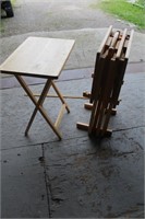 Folding Wooden Table Set