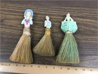 (3) Vintage Half Doll Half Wisk Broom