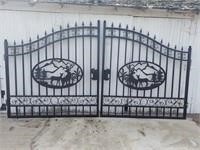 1 Set-- 14' Bi Parting Worught Iron Gates