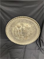 Round Antique Silver over Copper Wall Tray