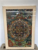 Buddha poster canvas 32” x 22” frame. Art: 28” x