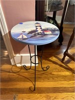 Lighthouse Scene Side Table