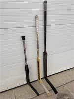 3 road hockey goalie sticks