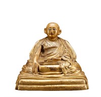Bronze gilt Buddha statue of Qing Dynasty