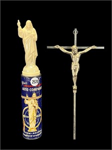 Jesus Auto Companion Figure & Metal Crucifix