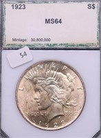 1923 PCI MS64 PEACE DOLLAR