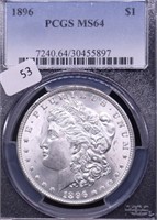 1896 PCGS MS64 MORGAN DOLLAR