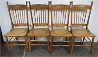 Set of (4) Pressed Back Mule Ear Dining Chairs