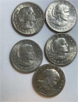 (5) Susan B Anthony Dollars