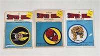 3) SUPER HERO PATCHES NIP THING, THOR, SPIDERMAN