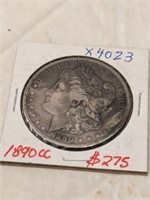 1890cc Morgan Silver Dollar