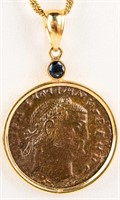 Jewelry 14k Yellow Gold Roman Coin Necklace