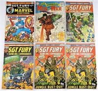 (6) SGT. FURY & MEN OF WAR COMIC BOOKS