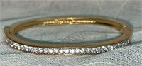 Swarovski Single Row Clear Crystal Hinged Bracelet