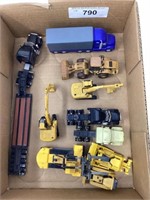 Small Toys: Semi; Payloader; Backhoe; Forklift