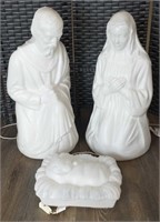 Vintage Blowmold Mary, Joseph & Baby Jesus 27”