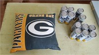Packer Pillow and Superbowl Cans