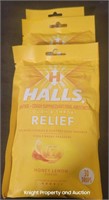 3 Yellow Halls Honey Lemon Drops 30 per pack