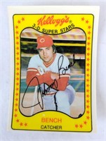 1981 Johnny Bench Kellogg's 3-D Super Stars Card