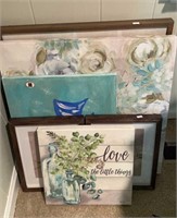 8 Pieces of Wall Art w/ Both Framed and Unframed