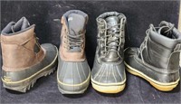 2 pairs of all weather boots insulated sz 10 & 11