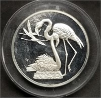 Over 2oz Silver Franklin Mint Greater Flamingo Coi