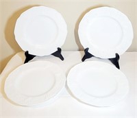 4 Vtg Indiana White Milk Glass Dinner Plate