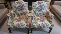 Pair of Chintz Fabric Hickory Chair Company
