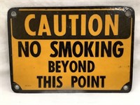 Caution No Smoking Beyond This Point Metal Sign,