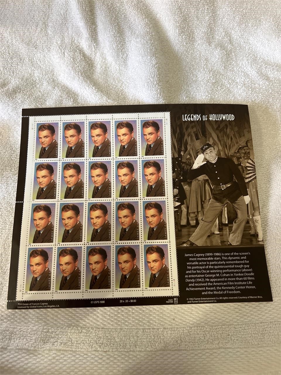 Legends of Hollywood James Cagney stamps