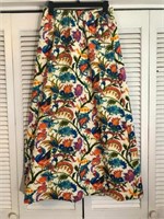 VINTAGE LOOMTOGS PRINTED QUILTED MAXI SKIRT