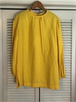 VINTAGE POINT OF VIEW YELLOW BLOUSE SIZE 14