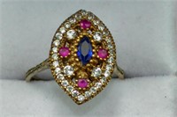 Ruby and sapphire estate ring