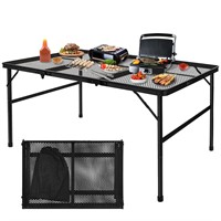 Grovind 3-Fold Folding Camping Table with Mesh De
