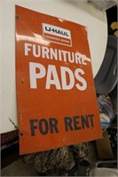 u-haul for rent furniture pads sign