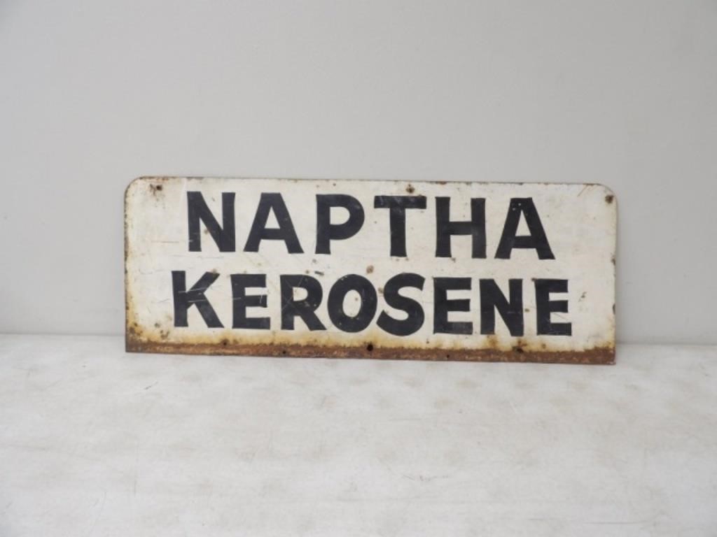 Naptha Kerosene Painted Metal Sign