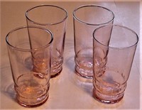 Pink Depression 4 Glasses Set 3 7/8" high