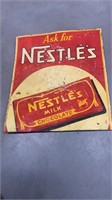 Nestles Milk Chocolate Embossed Tin Sign 360x420