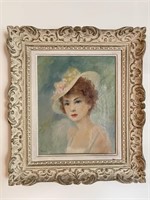 SIGNED RIVAL OIL ON CANVAS PORTRAIT OF A WOMAN