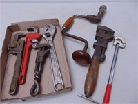 Hand Drill, Pipe Wrenches, and More